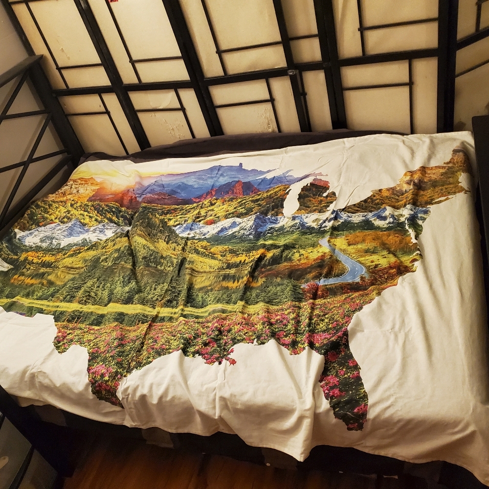 All Over America USA Beautiful Landscape White Multicolor Decor Tapestry